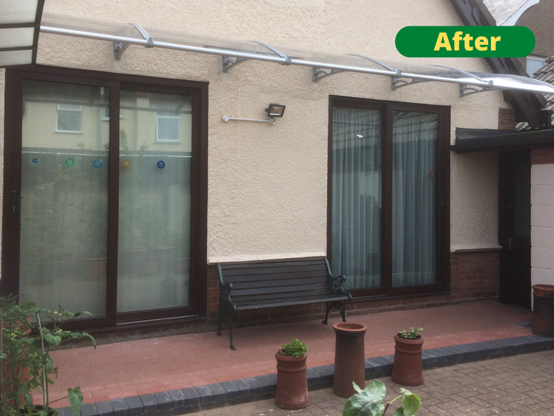 Before and After CANOFIX Polycarbonate Canopy Installation